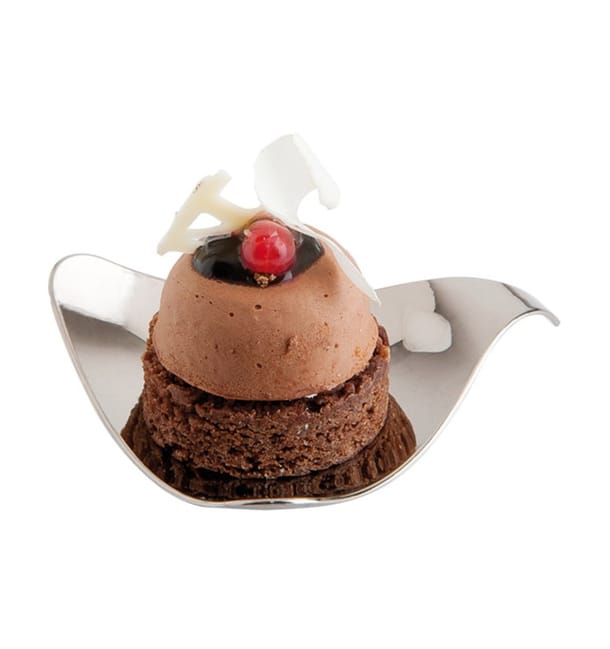 Plato Degustacion con Asa Plateado 8x1,9cm Plato Degustacion con Asa Plateado 8x1,9cm