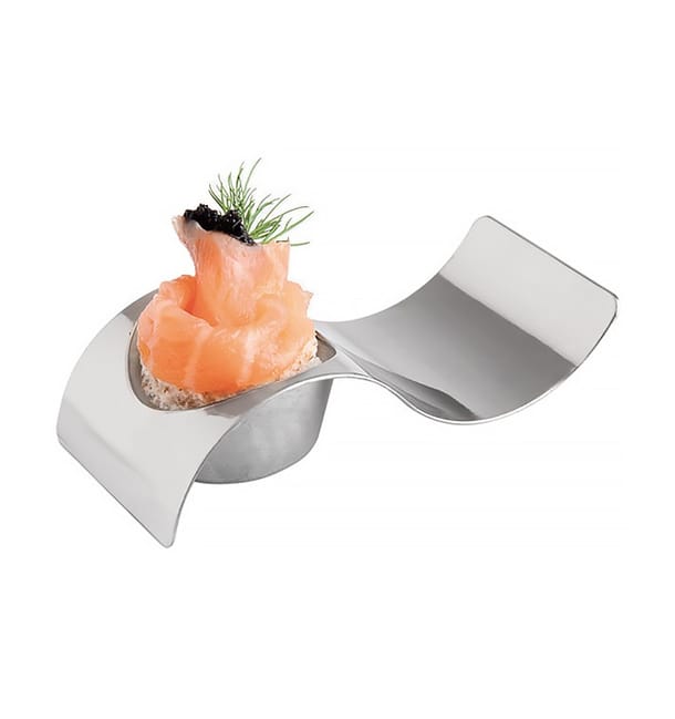 Plato Degustacion Ola Plateado 9,5x4,2cm Plato Degustacion Ola Plateado 9,5x4,2cm