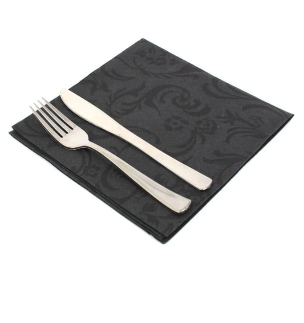 Servilleta Damascato Airlaid Negro 40x40cm Servilleta Damascato Airlaid Negro 40x40cm