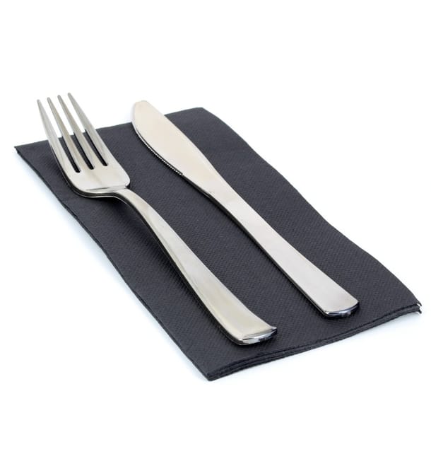 Servilleta Papel 1/8 40x40cm Negro Punta-Punta Servilleta Papel 1/8 40x40cm Negro Punta-Punta