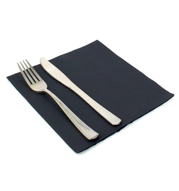Servilleta Papel 40x40cm Negro Punta- Punta Servilleta Papel 40x40cm Negro Punta- Punta