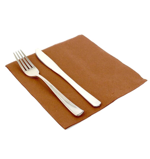 Servilleta Papel 40x40cm Marron Punta- Punta Servilleta Papel 40x40cm Marron Punta- Punta